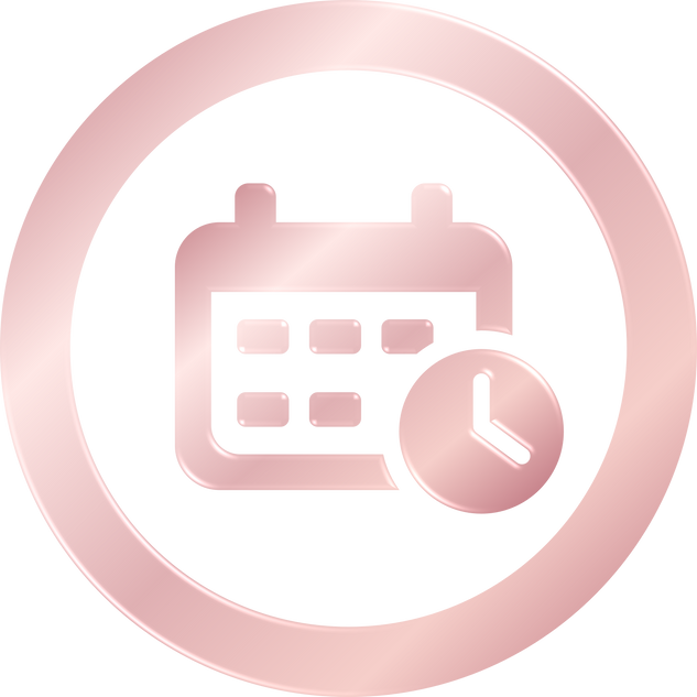 Rose Gold Calendar With Clock Icon